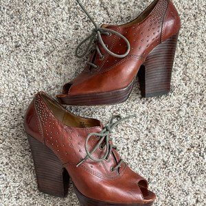 Frye Lace Up Open-Toe Shootie
